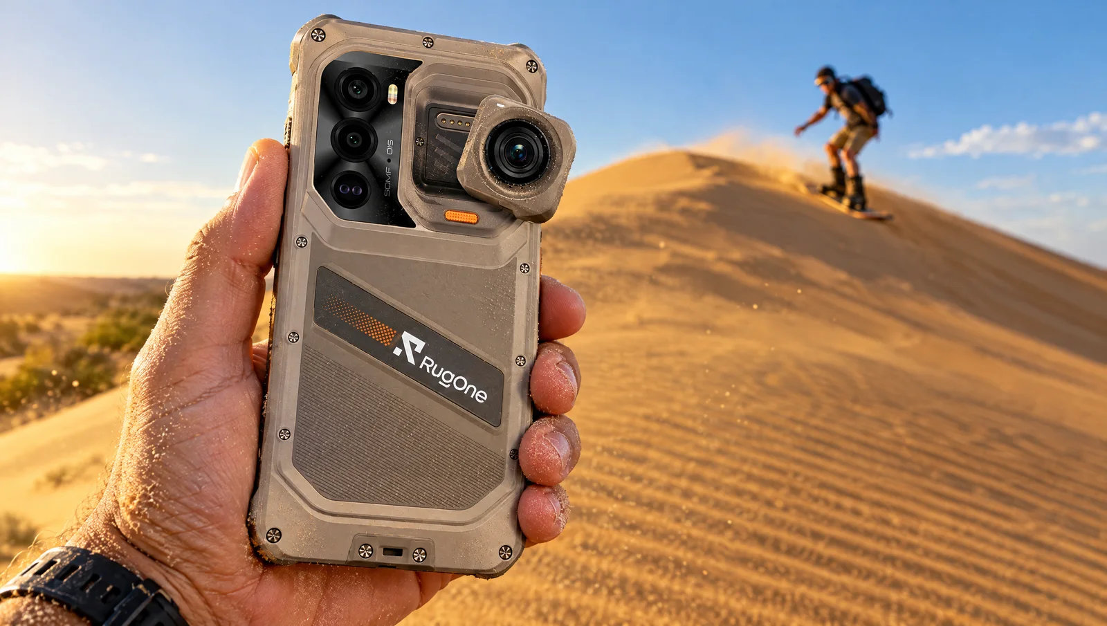 RugOne Xsnap 7 Pro con su cámara de acción desmontable en los Médanos de Coro