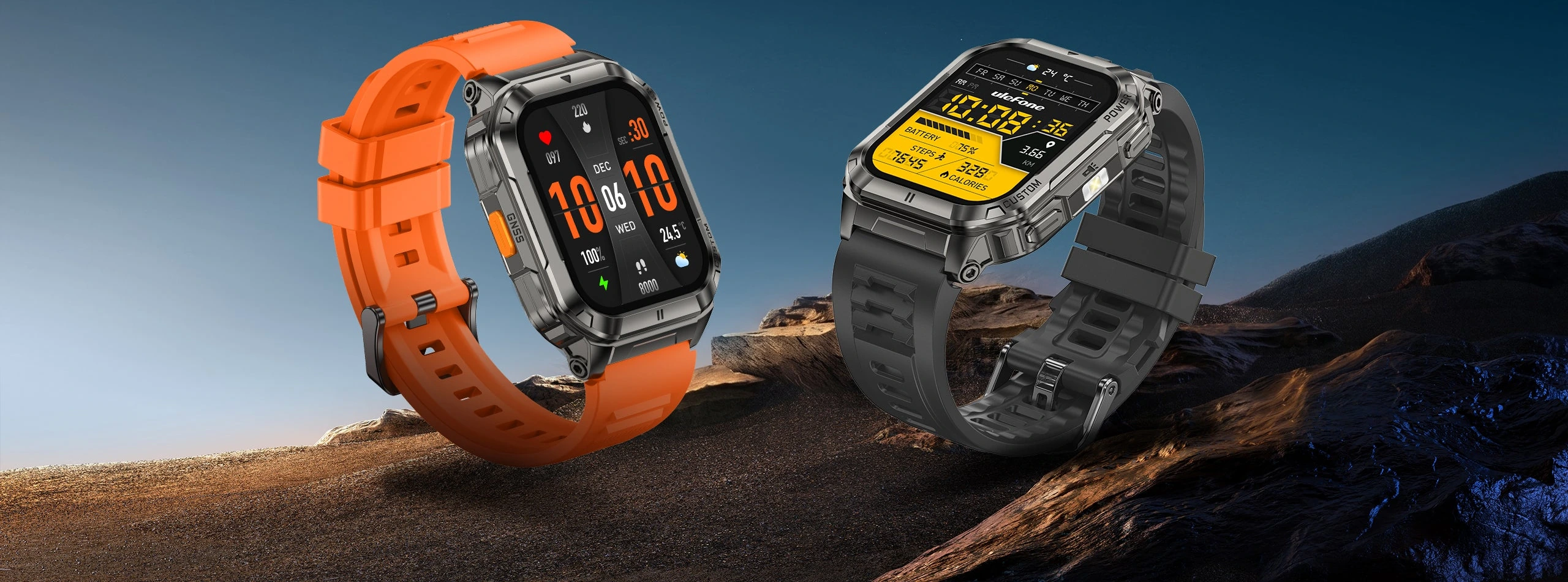 Smartwatch Armor Watch Ultra naranja y negro